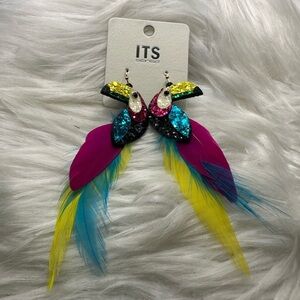🩷5/$10 Colorful Feather Earrings